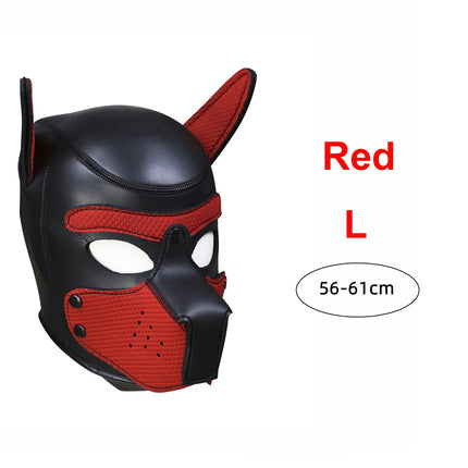 XL Size Brand New Large Size Puppy Cosplay Padded Rubber Full Head Hood Mask With Ears For Women Dog Role Play Dog Headgear