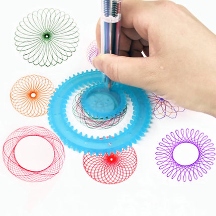Geometry Spirograph Drawing Stencils Set Painting Template Art Crafts Creative Kids Educational Toy Variety of Flowers Ruler