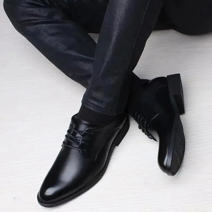 2025 New Fashionable Versatile Men's Height-Increasing Shoes, Spring British Casual Business Flats, Comfortable Casual Shoes