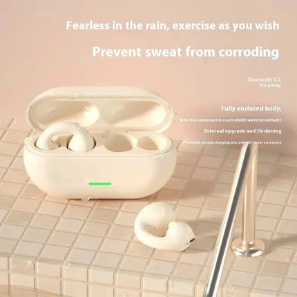 Bone Conduction Wireless Earphones HiFi Stereo Sound Sports Headphones Waterproof with Built-in Mic for Gaming Music Daily Use