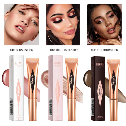 Multi-use Stick Bronzer Blusher Beauty Highlighter Blush Liquid Face Bronzer Natural Contouring Wand Stick Applicator Makeup