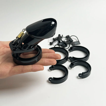 Plastic Urethra Chastity Lock with 5 Snap Ring Penis Bondage Adult Men's Chastity Cage Cock Restriction BDSM Abstainer Sextoys