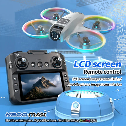 Foldable RC Drone With LCD Screen Remote Brushless Motor Optical Flow Hover 180° Adjustable Lens HDR 50X Zoom WIFI Low Latency Transmission