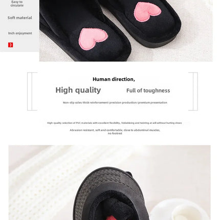 Autumn/winter Warm Cotton Slippers Women's Cartoon Peach Heart Design Floor Anti-slip Home Slippers For New Mothers