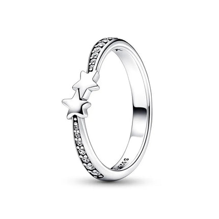 New 925 Sterling Silver Rings Stackable Infinite Silver shining Zircon Ring For Women Wedding Anniversary Birthday Jewelry Gift