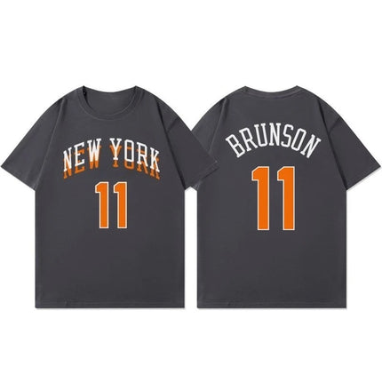 Summer Playoff New York Brunson Towns Jersey Short-sleeved City Jersey American Basketball Jersey Half-sleeved Cotton T-shirt