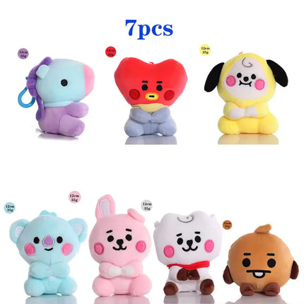 Hot BTed 21Plush Toys Kawaii Mini Keychain Anime Pendant Ornament for Kids 12-22cm Bt Peripherals Soft Stuffed Animals Doll Gift