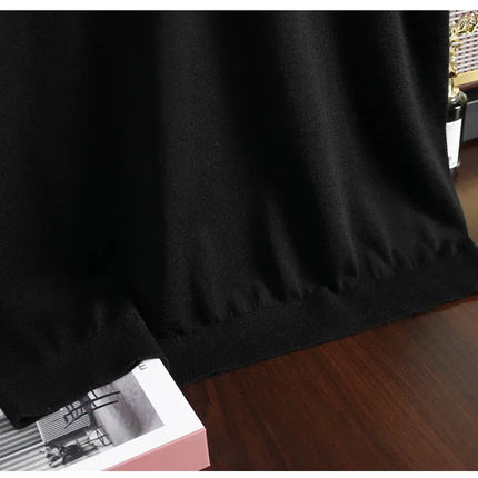 Spring and Summer New Polo Collar 100% Fine Wool Short Sleeve Men's Business Casual T-Shirt with Turn-down Collar and Pocket