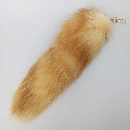 natural fox fur tail keychain furry 2024 chic y2k  beautiful accessory length 40 cm Car Keychains For Women