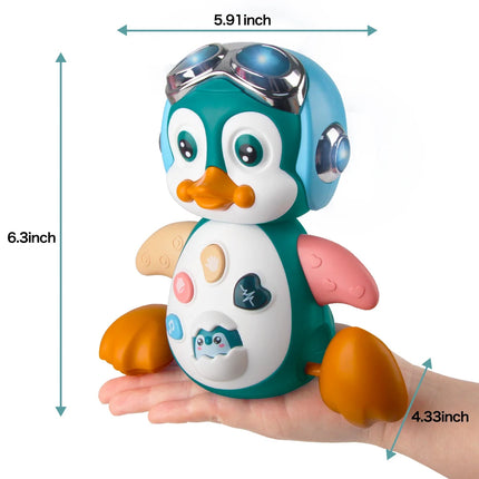 Musical Penguin Infant Moving Walking Dancing Toys with Light Baby Crawling Toys Toddler Interactive Development Tummy Time Gift