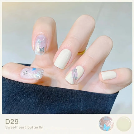 D29 Sweetheart Butterfly 2 No-Bake Water-Based Nail Polishe Easy Peel off