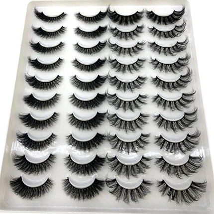 20 pairs 3D Mink Lashes Natural False Eyelashes Dramatic Volume Fake Lashes Makeup Eyelash Extension Silk Eyelashes