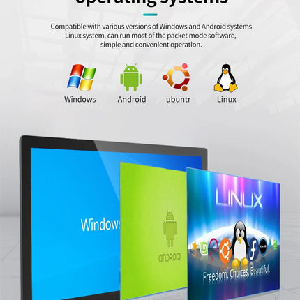 13.3 Inch All-in-One Capacitive Touch PC Industrial Panel PC with VESA Mount Compatible with Windows 10 or 11