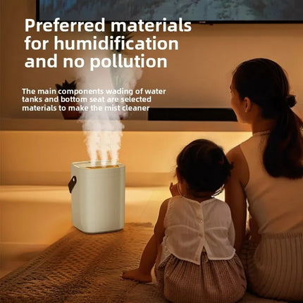 USB Connected Three Nozzle Humidifier 1.8L Large Capacity 3-Gear Adjustment Essential Oil Diffuser With LED Night Light