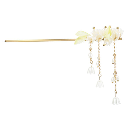 Neo Chinese Hairpin For Women Trendy Metal Flower Tassel Hair Stick Girls Daily Travel Shopping Jewelry Hair Accessories 1pc