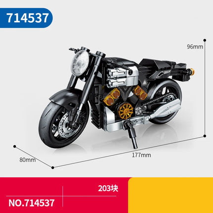 Technical Motorcycle Scrambler Cafe Racer V-max R1 NINJA ZX-10R Model Sets Building Block Motor Bricks Toys Collection For Gifts