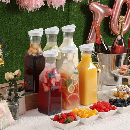 1pcs Versatile Water Carafes with Lids,Durable Plastic Pitchers for Mimosa Bars, Breakfast, Iced Tea Ideal for Parties, Banquets