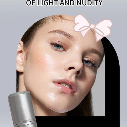 Rich Bear Highlighter Stick - Dewy Finish, Contour & Blush 3-in-1, Natural Glow with Fine Shimmer, Affordable Makeup Stick