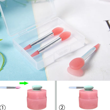 Silicone Lip Balms Lip Mask Brush With Sucker Dust Cover Makeup Brushes Lip Film Brush Anti-lost Dust Cover