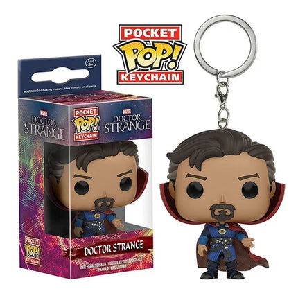 FUNKO Captain America Inro Man Deadpool Spider Man Thanos Thor Keychain Toys Vinyl Doll Collectible Toy Figures Best Kid Gift