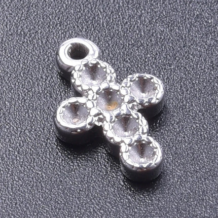 5pcs/Lot High Quality Stainless Steel Cross Pendants For Jewelry Making Supplies Metal Rose Lava Ankh Cross Charms DIY Materials