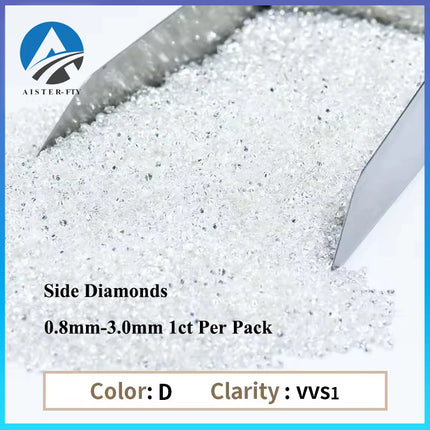 Lab Grwon Moissanite Diamond White D Color Small Sizes VVS1 Loose Stones From 0.9mm to 3.0mm Positive Pass Diamond Tester