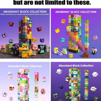 Magnetic Building Blocks Mine World Magnetic Forest Ender Lava  Construction Brick Cube STEM Toy Set Gift for Boy Girl Children