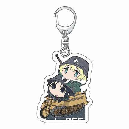 Fashion Anime Girls Last Tour Keychain Kawaii Chito and Yuri Cartoon Figures Acrylic Pendant Key Chain Backpack Bag Ornament
