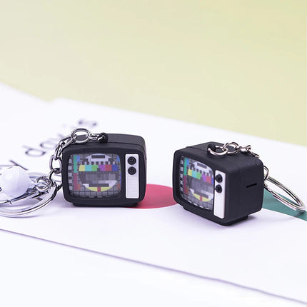 Mini TV Keychain Horror Atmosphere Mini TV Keychain Pendant Simulation TV Pendant Bag Pendant