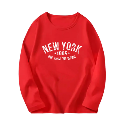 Fashion Paris Eiffel Tower Print T-Shirt Girls Long Sleeve Letter T-shirt Kids Cotton Clothing