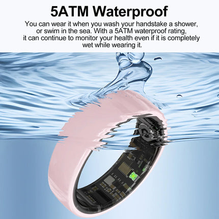 Smart Ring Couple Space Interaction Health and Sleep Monitor Multi Sport Mode Gesture Control 5ATM Waterproof with Charging Case