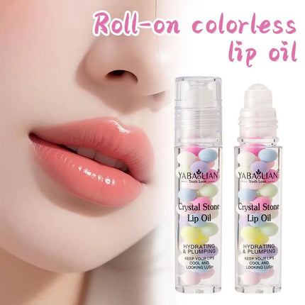Macaron Rolling Pearl Lip Oil - Hydrating Lip Balm Mask, Long-Lasting Moisturizing, Reduces Lip Lines for Women Girls