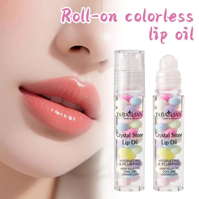 Macaron Rolling Pearl Lip Oil - Hydrating Lip Balm Mask, Long-Lasting Moisturizing, Reduces Lip Lines for Women Girls