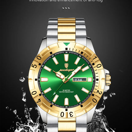 POEDAGAR Luxury Quartz Man Watch Waterproof Luminous Date Week Men Watch Military Stainless Steel Men's Watches Sport Male Clock