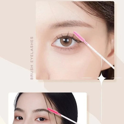 50pcs Crystal Silicone Eyelash Brush Lash Makeup Brushes Eyebrow Comb Eyelashes Extension Spoolie Microbrush Cosmetics Tool