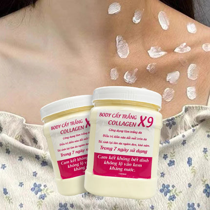 900g Hộp  Kem Body Cấy Trắng Collagen X9 Trắng Bật Tone ,Ko Lộ Vân, Ko Bết Rít , Dụng Cụ Chăm Sóc Cơ Thể Ko Thể Thi