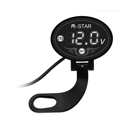 12V24V Motorcycle Car Battery Voltmeter LED Display with Low Voltage Warning Det Meter LED Digital Voltmeter Gauge Waterproof