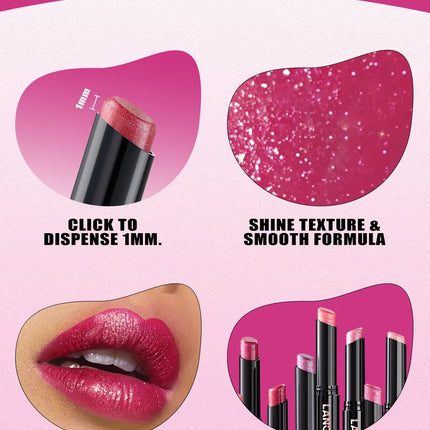 Diamond Pearlescent Lipstick Waterproof Long Lasting Non-stick Cup Matte Velvet Shiny Lipsticks Red Sexy Lips Makeup Cosmetics