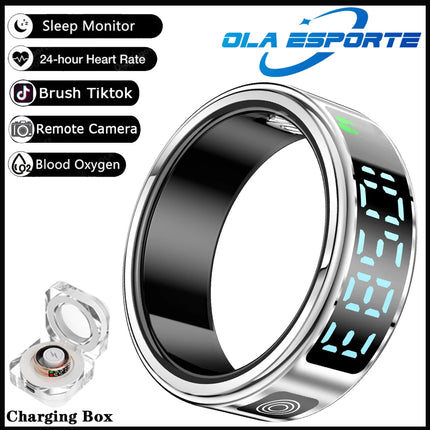 2026 Smart Ring with Display Screen and Touch, Wireless Charging, Health Manager, 5 ATM Waterproof For Men Women Rings R12 R11