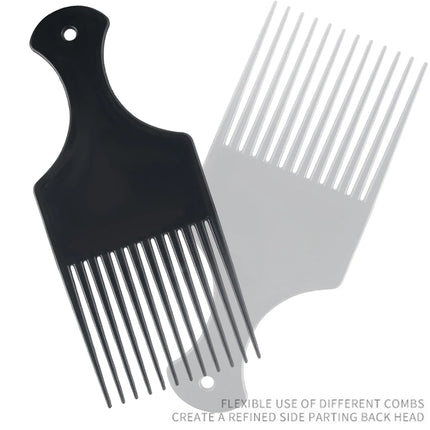 Afro Pick Comb For African American Hair Wide Tooth Detangle Styling Comb For Curly Kinky Wig Braiding Hairdressing Tool