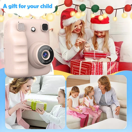 Kids Camera Instant Print,1080P Kids Instant Cameras that Print Photos,Christmas Birthday Gifts for Girls Age 3-12,Portable Toy for 3 4 5 6 7 8 9 10 Year Old Girls Boys Pink