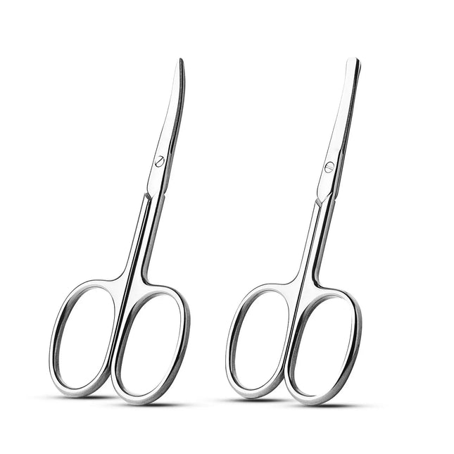 Facial Hair Small Grooming Scissors For Men Women - Eyebrow, Nose Hair, Moustache, Beard, Eyelashes, Rounded Safety Tip Clippers