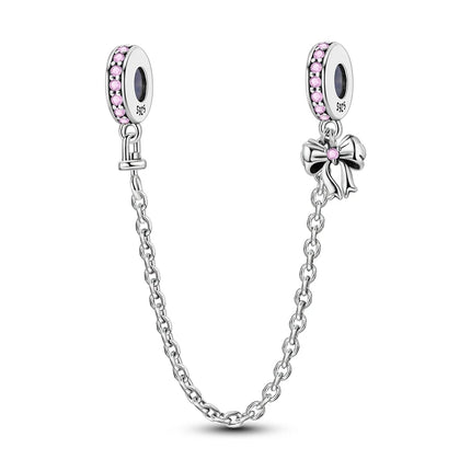 925 Sterling Silver Pink Series Charms Bow Tie Girl Cake Princess Beads Pendant Fit Original Bracelet DIY Jewelry Gift For Woman