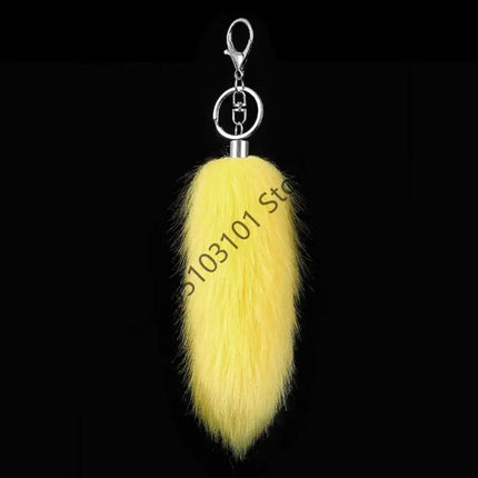 16cm Foxes Tail Keychain Faux Furs Foxes Tail Keyring Soft Furry Bag Hangings Charm Pendant Key Handbag Pendant Accessorise