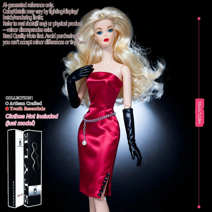 1/6 Scale 12-Joint Premium Figure, 12.6in BJD Doll Changeable Makeup (no clothing)