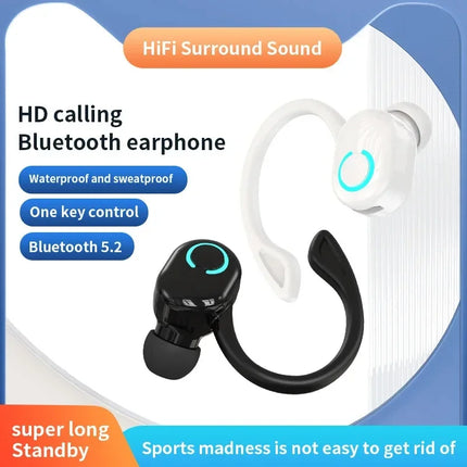 Mini Wireless Ear hanging type Bluetooth 5.2 Earphones With Mic Sport Game Headset Business Wireless Headphone Ear-Hook