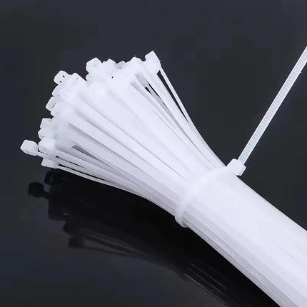 100 PCS Self-locking Plastic Nylon Tie Black Fastening Strap Cable-Tie-Set Cable Zip Tie Fastening Ring Zip Wraps Strap Tie