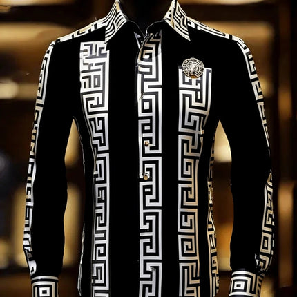Men's Soft Breathable Long Sleeve Shirt High Definition Printed White Shirt Hawaiian Vacation Outdoor Social Party Mens Clothing