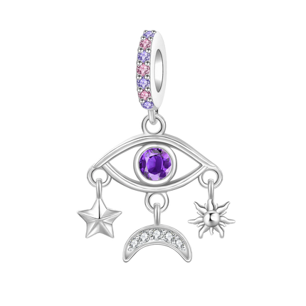 925 Sterling Silver Classic Purple Heart Shape Dragon Pegasus Butterfly Charms Beads Fit 3mm Original Bracelet DIY Jewelry Gift
