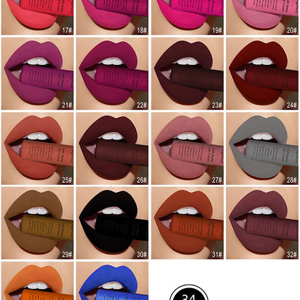QIBEST Sexy Velvet Matte Lip Gloss Liquid Lipstick Lipgloss Beauty Red Nude Waterproof Long-lasting Lip Stain Makeup For Women